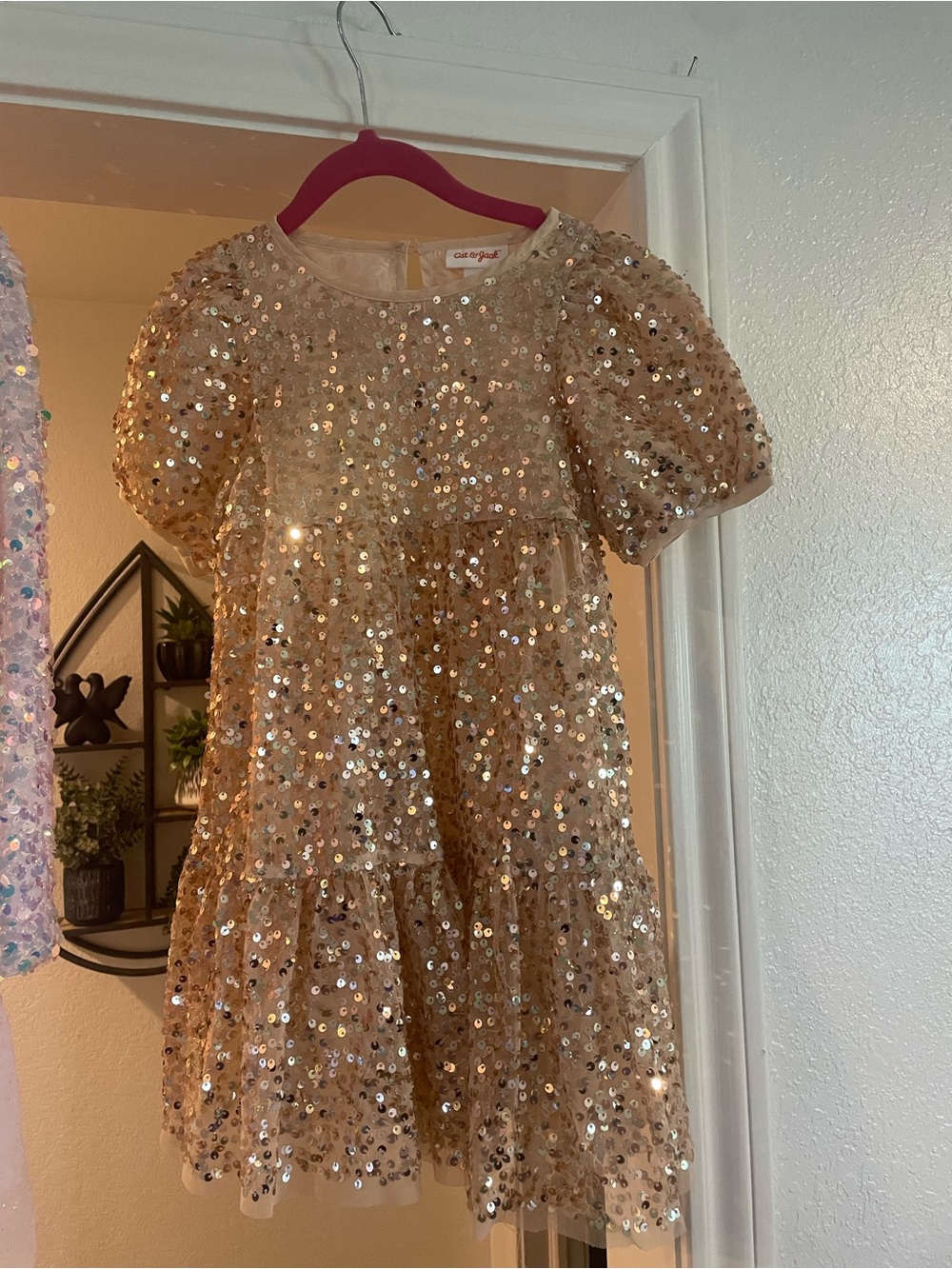Cat & Jack Champagne Sequin Party Dress